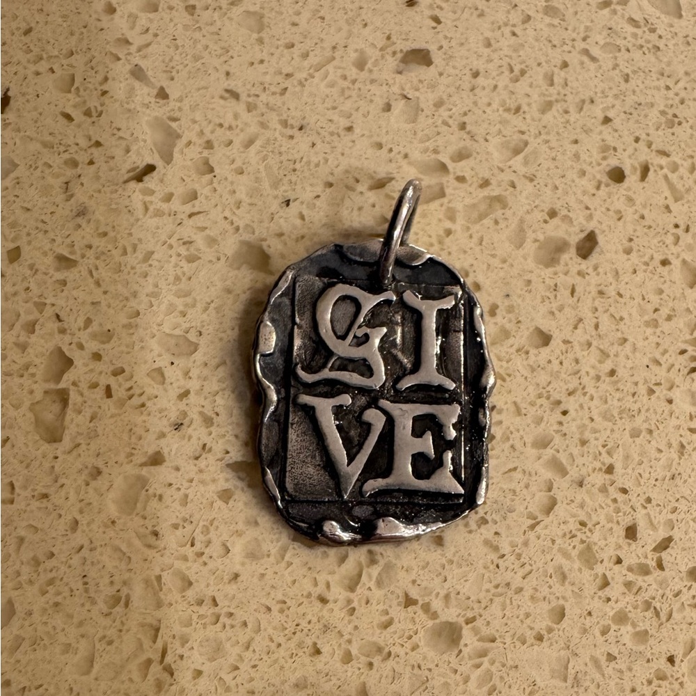 Waxing Poetic Silver 'GIVE' Pendant